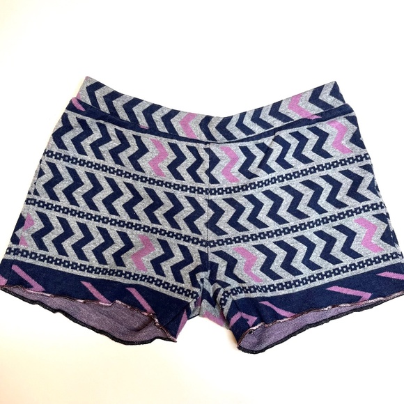 Aztec Hot Shorts Size Small Purple Gray Geometric Sweatpants Booty Pants Warm - Picture 4 of 9